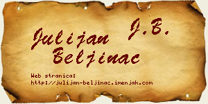 Julijan Beljinac vizit kartica